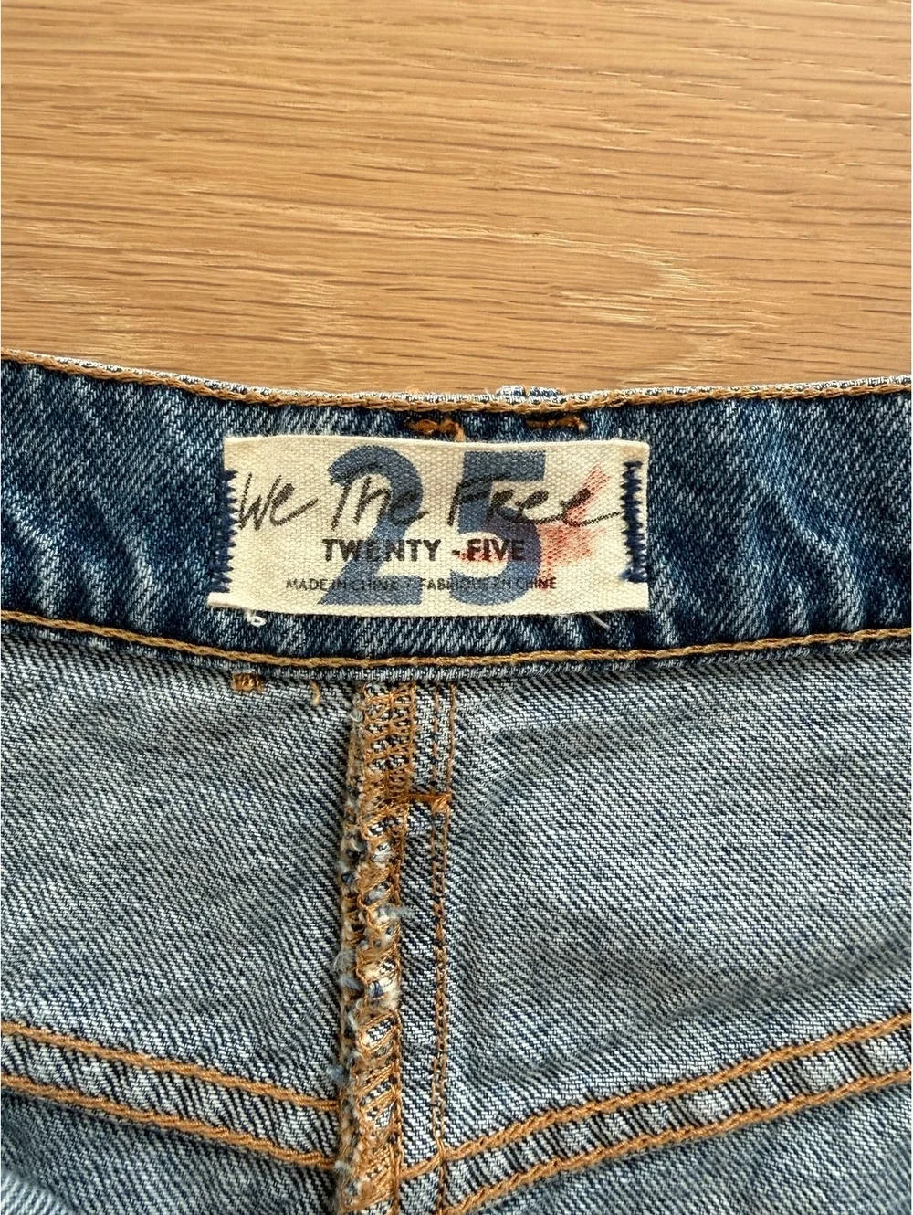 We The Free Denim Mini Skirt Size 25 Raw Hem